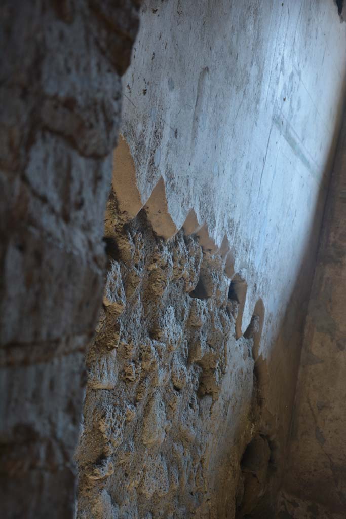 I.6.15 Pompeii. March 2019. Room 1, detail of plaster on east wall.
Foto Annette Haug, ERC Grant 681269 DÉCOR