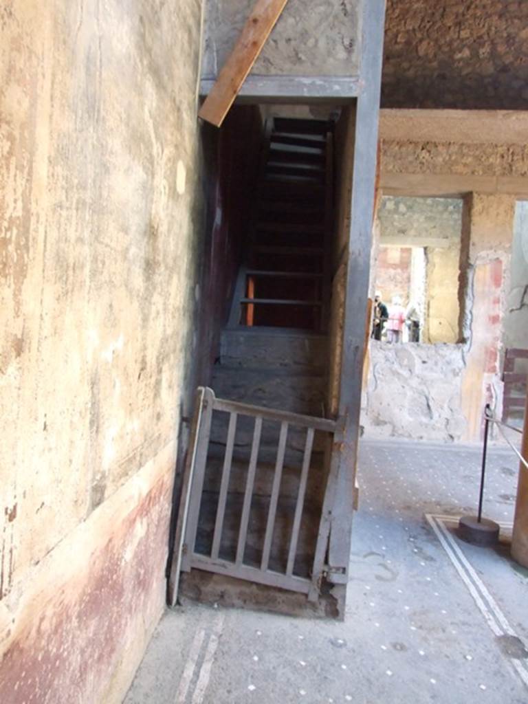 I.6.15 Pompeii. March 2009. Room 3, Stairs to upper floor in north west corner of atrium.