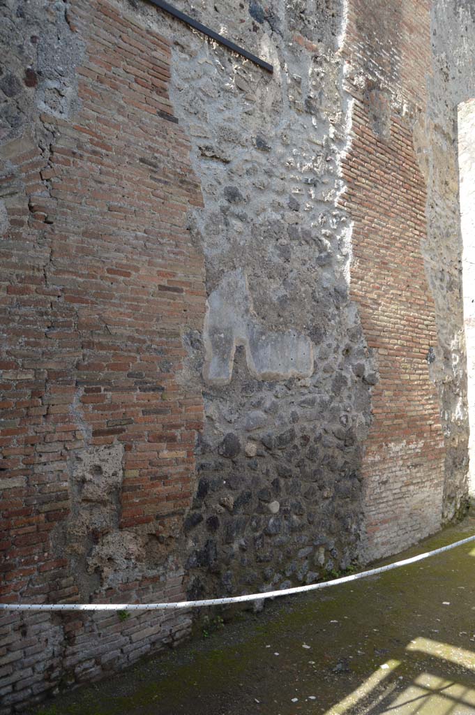 I.6.16 Pompeii. March 2018. Detail from west wall, towards north-west corner.
Foto Taylor Lauritsen, ERC Grant 681269 DÉCOR.