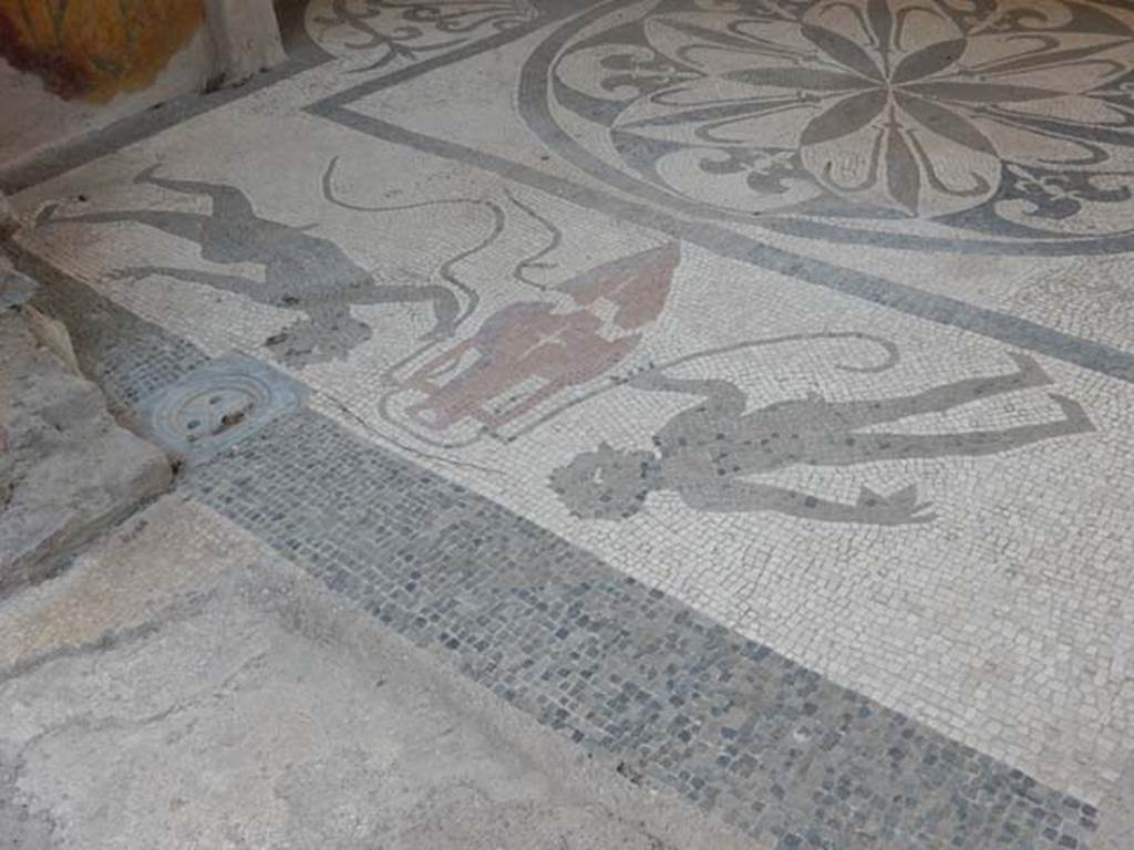 I.6.16 Pompeii. May 2017. West end of the mosaic flooring of calidarium.
Photo courtesy of Buzz Ferebee.
