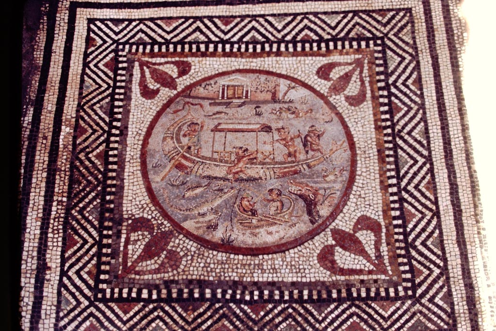 I.7.1 Pompeii. 1968. Triclinium on north side of peristyle, mosaic centrepiece of Nile scene. Photo by Stanley A. Jashemski.
Source: The Wilhelmina and Stanley A. Jashemski archive in the University of Maryland Library, Special Collections (See collection page) and made available under the Creative Commons Attribution-Non-Commercial License v.4. See Licence and use details.
J68f0440