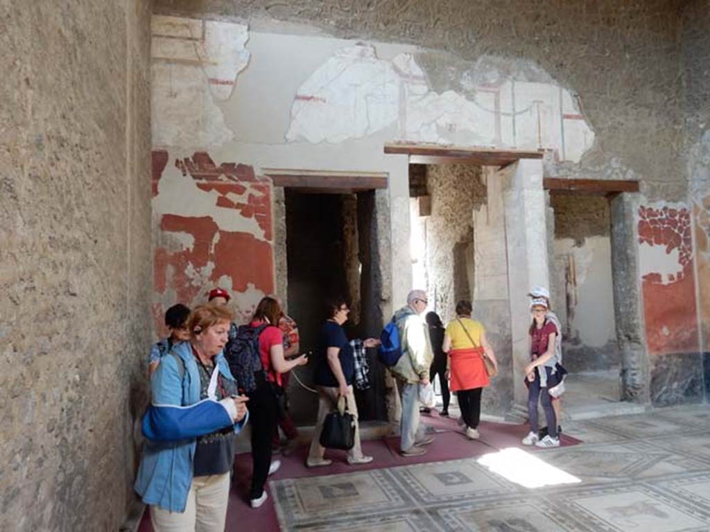 I.7.1 Pompeii. May 2016. Doorway to room in north-west corner of atrium, centre left.
Photo courtesy of Buzz Ferebee.