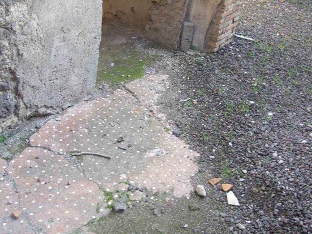 I.7.5 Pompeii. December 2007. Decorated floor of vestibule, made of cocciopesto with white dots of tesserae.