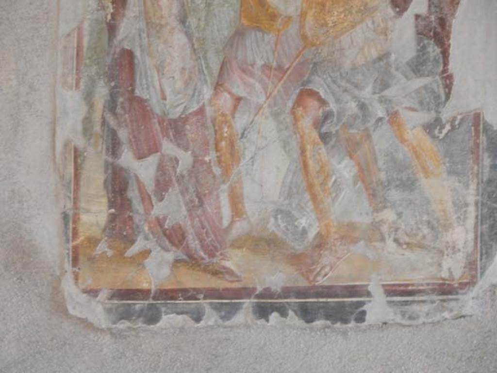 I.7.11 Pompeii. May 2017. Detail from wall painting of Helen and Menelaus, now on east wall. Photo courtesy of Buzz Ferebee.