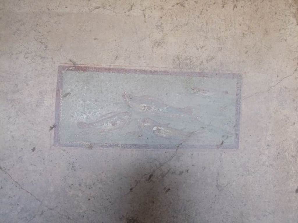 I.7.11 Pompeii. December 2006. Cubiculum to south-east of atrium. Wall painting of fish from west end of south wall.