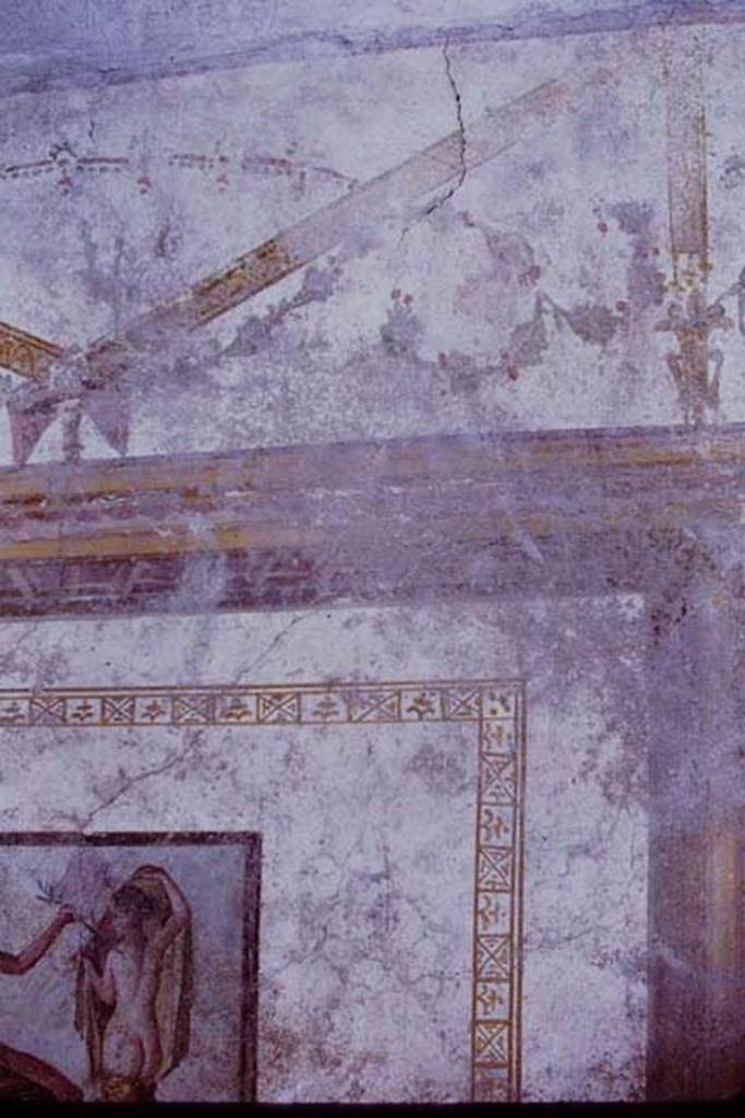 I.7.11 Pompeii, 1968. Painted decoration from south wall. Photo by Stanley A. Jashemski.
Source: The Wilhelmina and Stanley A. Jashemski archive in the University of Maryland Library, Special Collections (See collection page) and made available under the Creative Commons Attribution-Non Commercial License v.4. See Licence and use details.
J68f0427