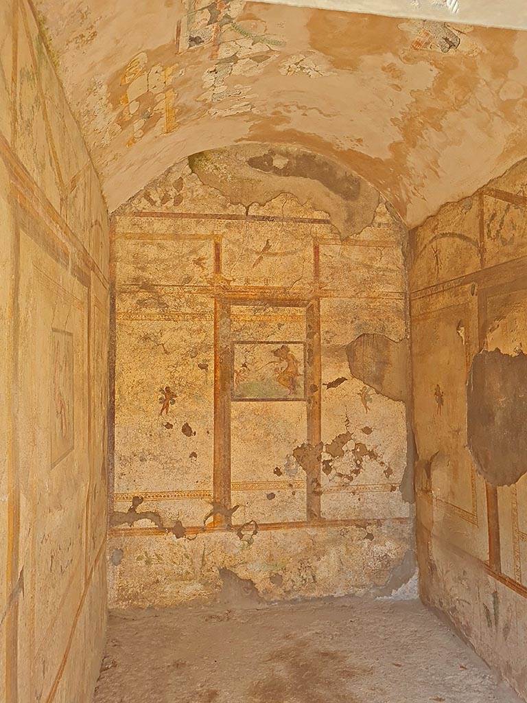 I.7.11 Pompeii. September 2024.
Looking towards west wall of cubiculum. Photo courtesy of Giuseppe Ciaramella.