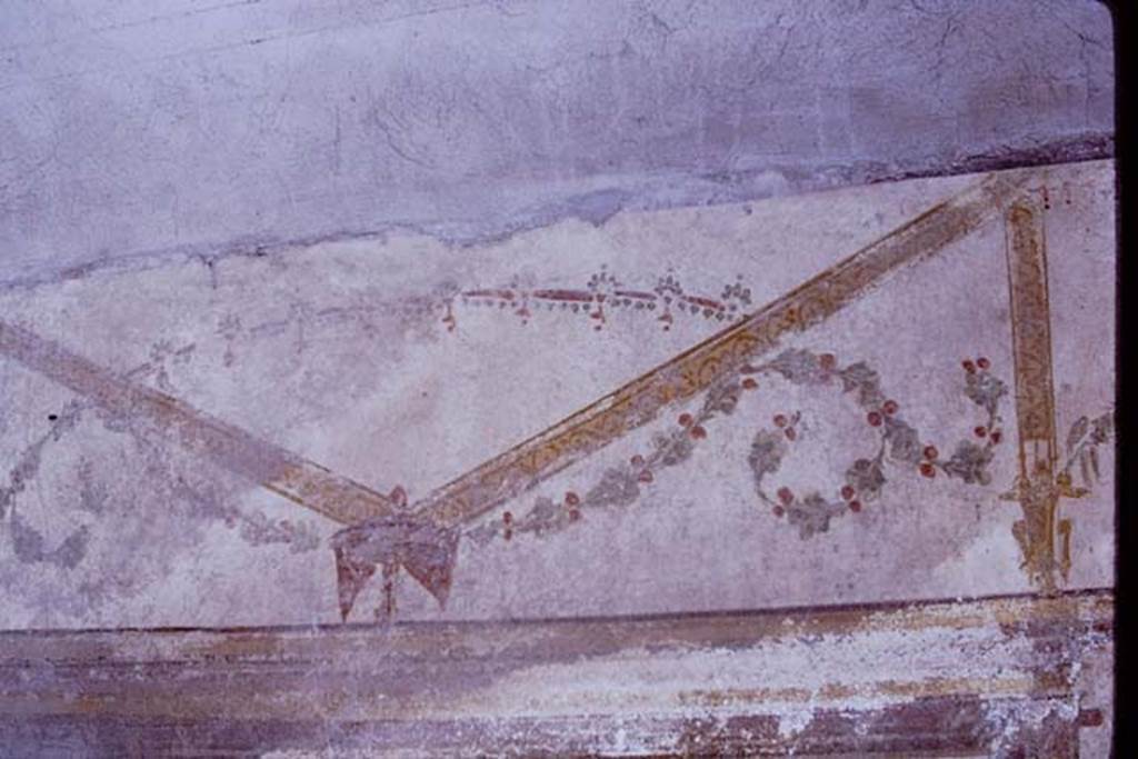 I.7.11 Pompeii, 1968. Painted decoration from upper north wall. Photo by Stanley A. Jashemski.
Source: The Wilhelmina and Stanley A. Jashemski archive in the University of Maryland Library, Special Collections (See collection page) and made available under the Creative Commons Attribution-Non Commercial License v.4. See Licence and use details.
J68f0424
