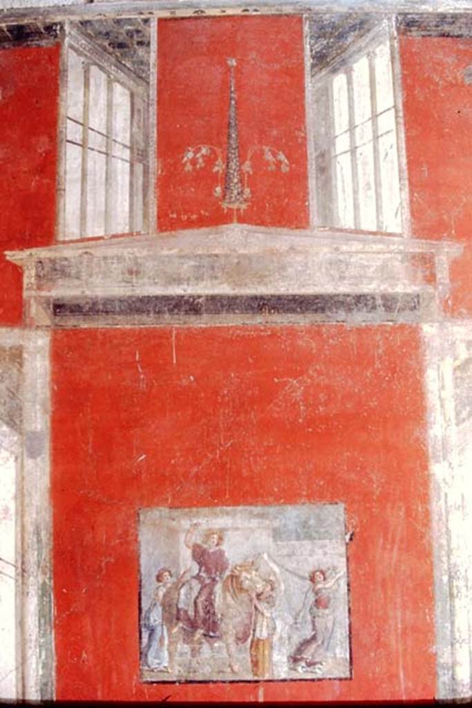 I.8.9 Pompeii, 1968. Room 7, east wall, detail from upper and central panel. Photo by Stanley A. Jashemski.
Source: The Wilhelmina and Stanley A. Jashemski archive in the University of Maryland Library, Special Collections (See collection page) and made available under the Creative Commons Attribution-Non Commercial License v.4. See Licence and use details.
J68f0608