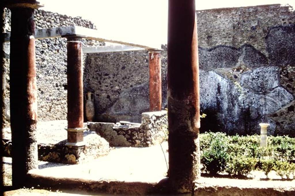 I.8.9 Pompeii. 1961. Room 9 and garden area, looking south-east towards triclinium. Photo by Stanley A. Jashemski.
Source: The Wilhelmina and Stanley A. Jashemski archive in the University of Maryland Library, Special Collections (See collection page) and made available under the Creative Commons Attribution-Non Commercial License v.4. See Licence and use details.
J61f0635