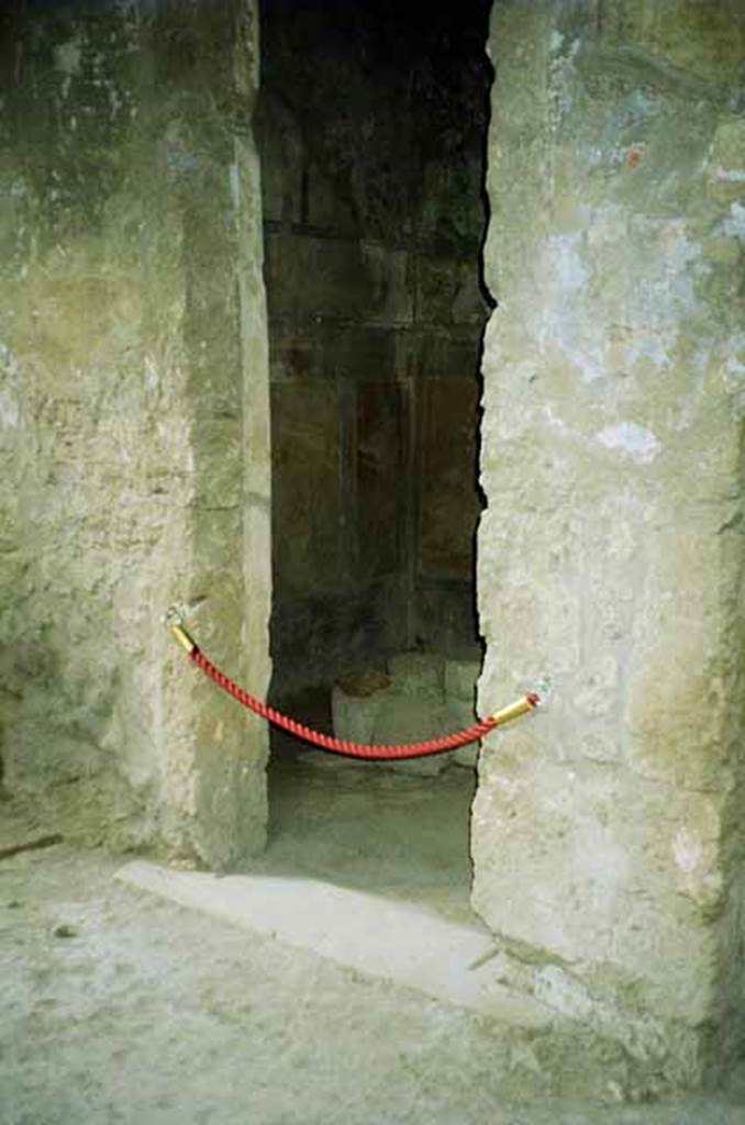 I.8.17 Pompeii. June 2010. Doorway to room 4, looking south-west.  Photo courtesy of Rick Bauer.