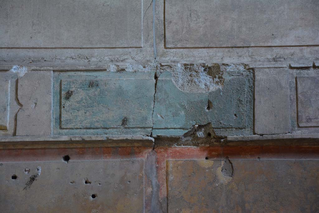I.8.17 Pompeii. March 2019. Room 15, detail from south wall.
Foto Annette Haug, ERC Grant 681269 DÉCOR.