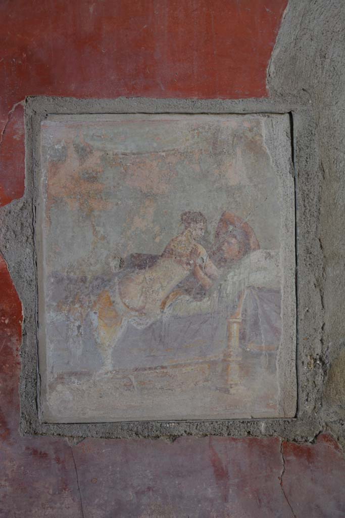 I.9.1 Pompeii. October 2019. Room 11, detail of painting from south wall.
Foto Annette Haug, ERC Grant 681269 DÉCOR.