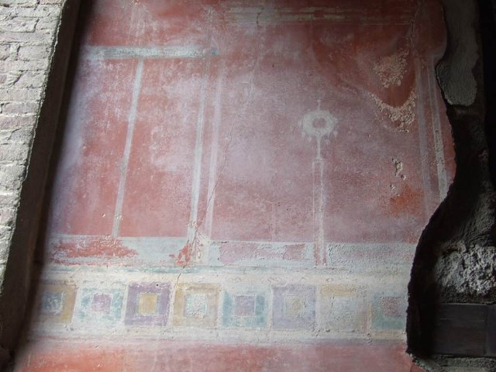 I.9.1 Pompeii. March 2009. Room 11, west wall south of doorway to atrium, upper part.