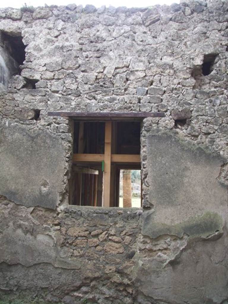 I.9.1 Pompeii. March 2009. Room 9. South wall with window into triclinium.