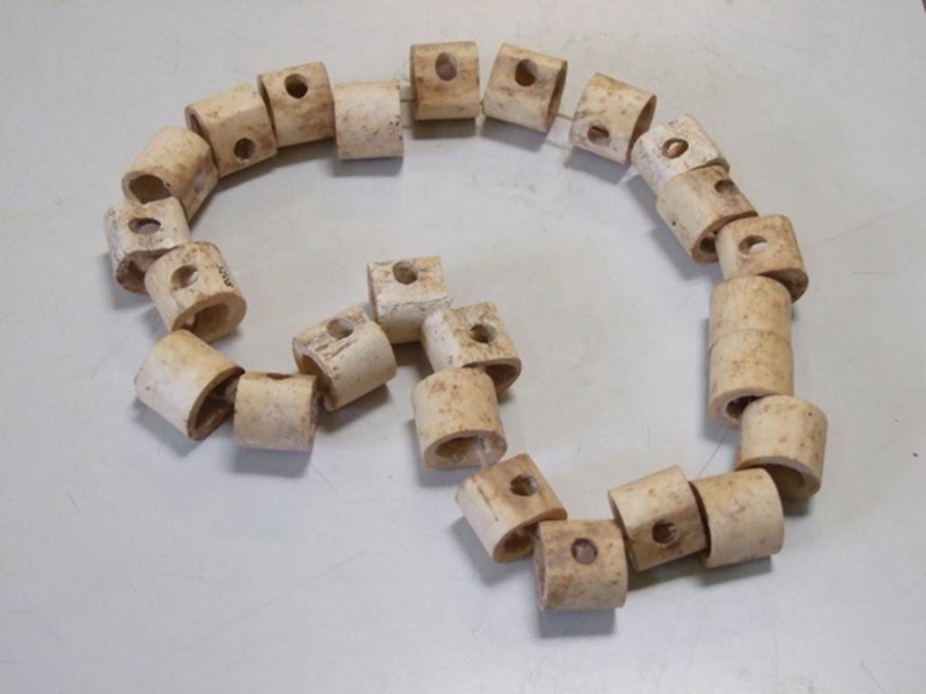 I.9.1 Pompeii. December 2007. Set of 25 hinges made of bone found in 1951 in the House of the Beautiful Impluvium. SAP inventory number 8075.