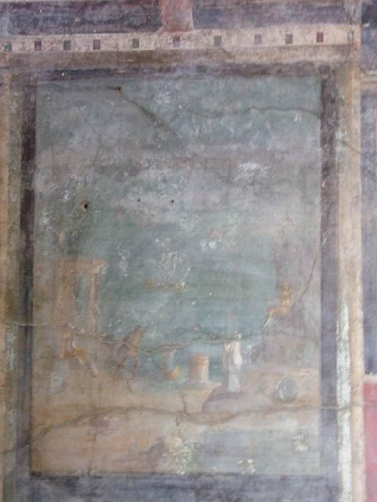 I.9.5 Pompeii. March 2009. Room 10. Triclinium. East wall. Painting of Daedalus and Icarus. See Bragantini, de Vos, Badoni, 1981. Pitture e Pavimenti di Pompei, Parte 1. Rome: ICCD. (p.98).