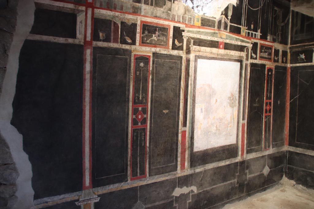 I.9.5 Pompeii. October 2022. Room 10, looking north along west wall. Photo courtesy of Klaus Heese.