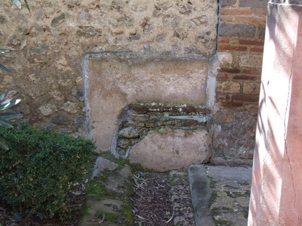 I.9.5 Pompeii. March 2009. Room 12. West side of peristyle, showing gutter on north side.