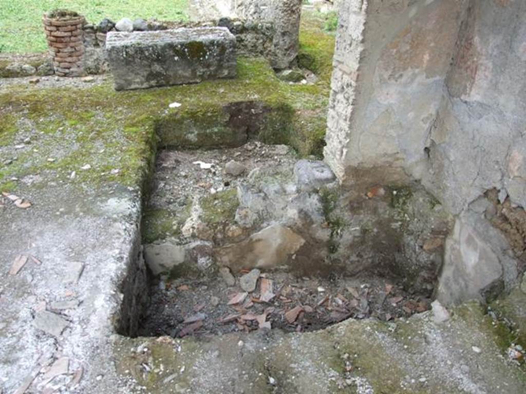 I.9.12 Pompeii. March 2009. Room 3. Tablinum floor, showing earlier level.
