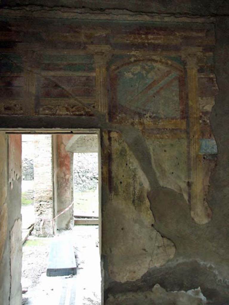 I.9.14 Pompeii. March 2009. Room 7. East wall with doorway to room 6, tablinum.