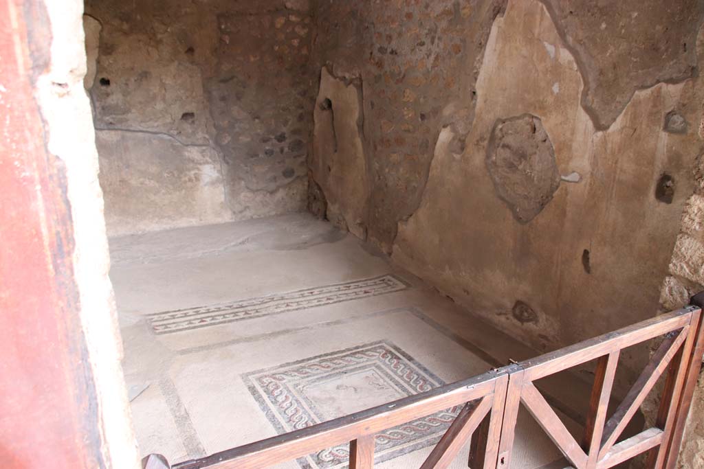 I.10.4 Pompeii. September 2021.
Room 21, on south side of peristyle, looking south-west from entrance doorway. Photo courtesy of Klaus Heese.