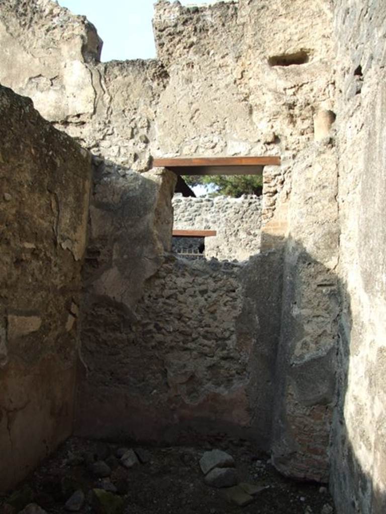 I.10.6 Pompeii. Workshop. December 2007. Small room to east of workshop, with window in north wall looking onto Vicolo del Menandro.