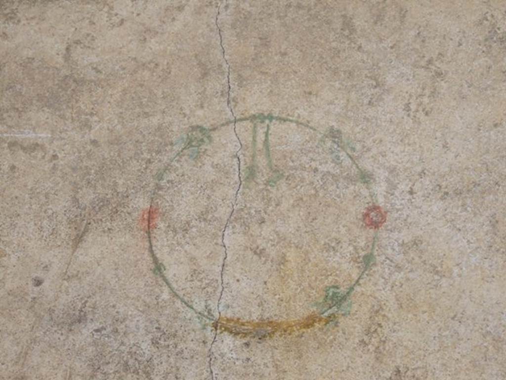 I.10.8 Pompeii. March 2009. Room 3, painted medallion on north wall of cubiculum.  