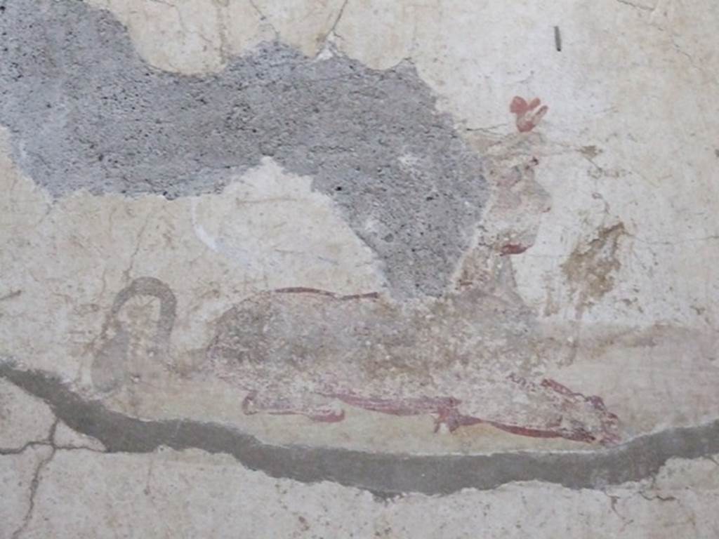 I.10.11 Pompeii. March 2009. Room 7, painting of a sphinx from west end of north wall of cubiculum. See Bragantini, de Vos, Badoni, 1981. Pitture e Pavimenti di Pompei, Parte 1. Rome: ICCD. (p.142).