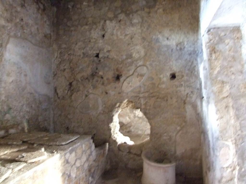 I.10.11 Pompeii. March 2009. Room 15. Kitchen. West wall.