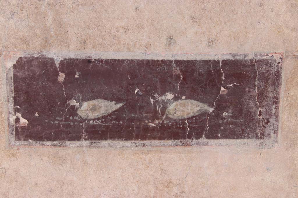 I.10.11 Pompeii. September 2021.
Room 10, painting of ducks on violet panel from east wall of peristyle, between room 12 and room 13. Photo courtesy of Klaus Heese.