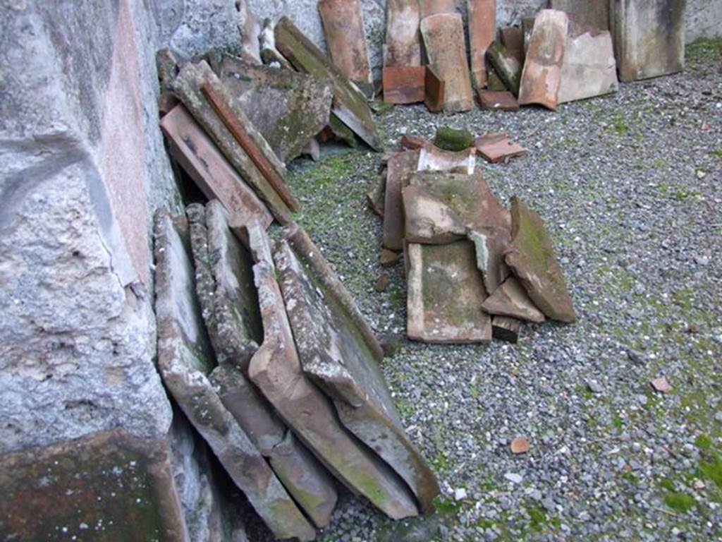 I.10.16 Pompeii. March 2009. Garden area. Roof tiles.