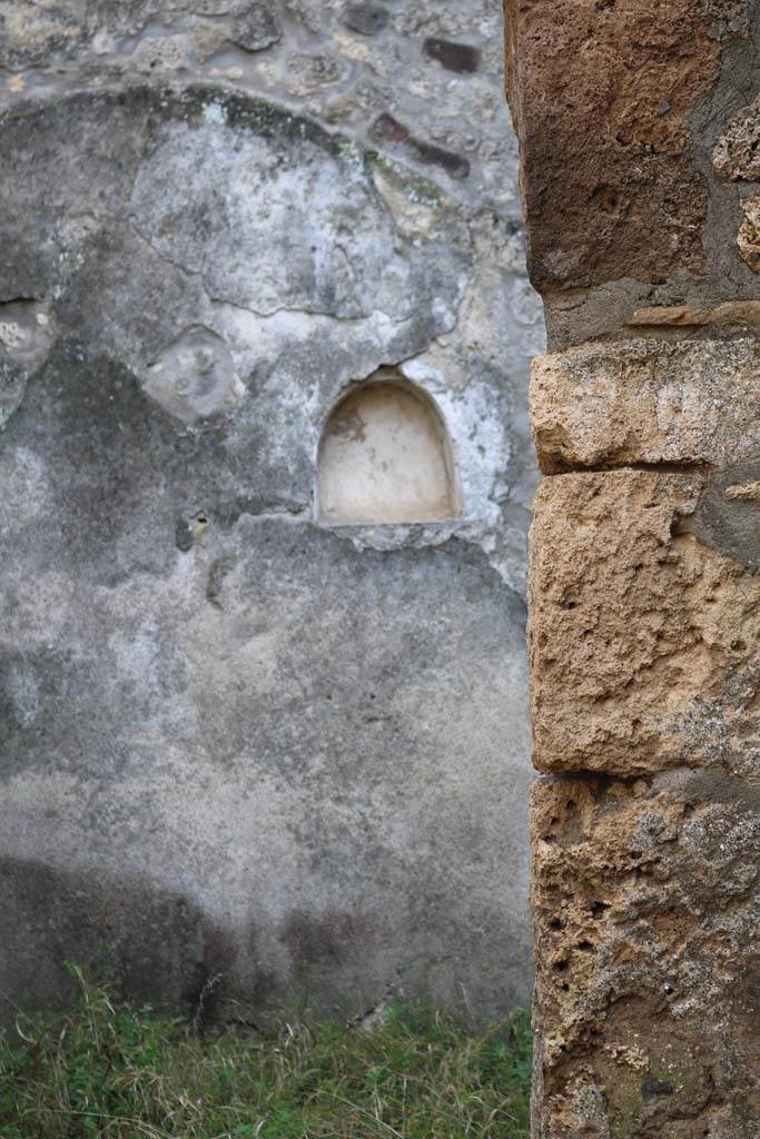 I.11.3 Pompeii. December 2018.
Detail of niche on south wall of the garden. Photo courtesy of Aude Durand.