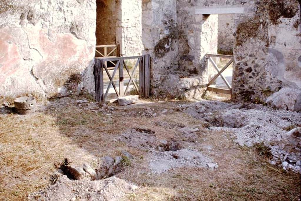 I.11.10 Pompeii. 1964. Looking west in the south-west corner of the garden area. Photo by Stanley A. Jashemski.
Source: The Wilhelmina and Stanley A. Jashemski archive in the University of Maryland Library, Special Collections (See collection page) and made available under the Creative Commons Attribution-Non Commercial License v.4. See Licence and use details.
J64f1965