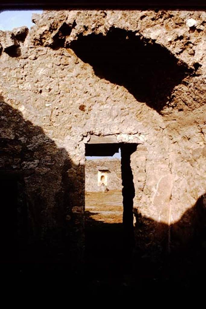 I.11.11 Pompeii. 1964.
Looking east through doorway from linking room between I.11.10/11/12, leading to garden.
Photo by Stanley A. Jashemski.
Source: The Wilhelmina and Stanley A. Jashemski archive in the University of Maryland Library, Special Collections (See collection page) and made available under the Creative Commons Attribution-Non-Commercial License v.4. See Licence and use details.
J64f1969