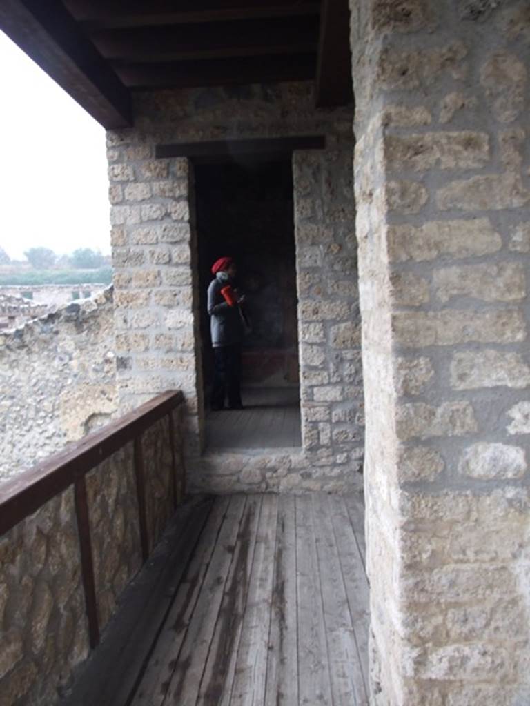 I.11.15 Pompeii. December 2007. Upper floor, looking north towards doorway to room 18.
