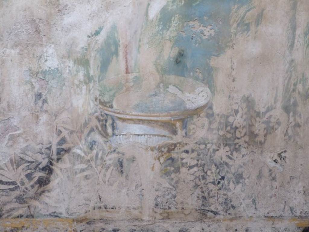 I.11.16. Casa di Saturninus. Hospitium. December 2007. Room 6. Triclinium. North wall. Painted garden scene with urn.