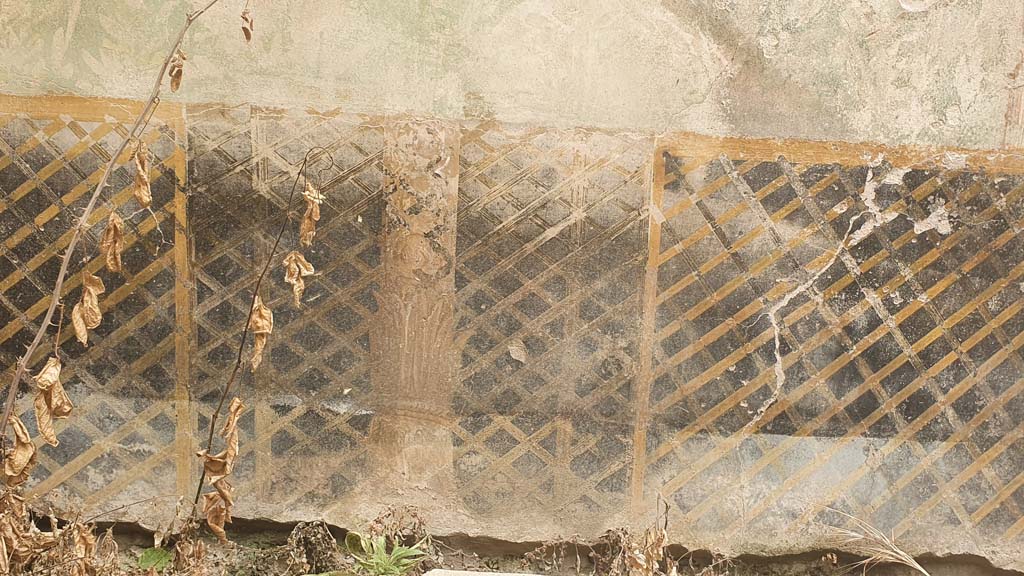I.11.16 Pompeii. July 2021. Room 6, detail from lower east wall at north end.
Foto Annette Haug, ERC Grant 681269 DÉCOR.