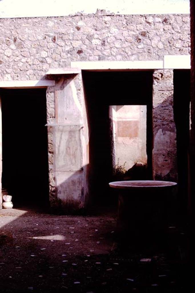 I.12.3 Pompeii. 1964. Room 1, looking south towards portrait of dog on pillar. Photo by Stanley A. Jashemski.
Source: The Wilhelmina and Stanley A. Jashemski archive in the University of Maryland Library, Special Collections (See collection page) and made available under the Creative Commons Attribution-Non Commercial License v.4. See Licence and use details.
J64f0918