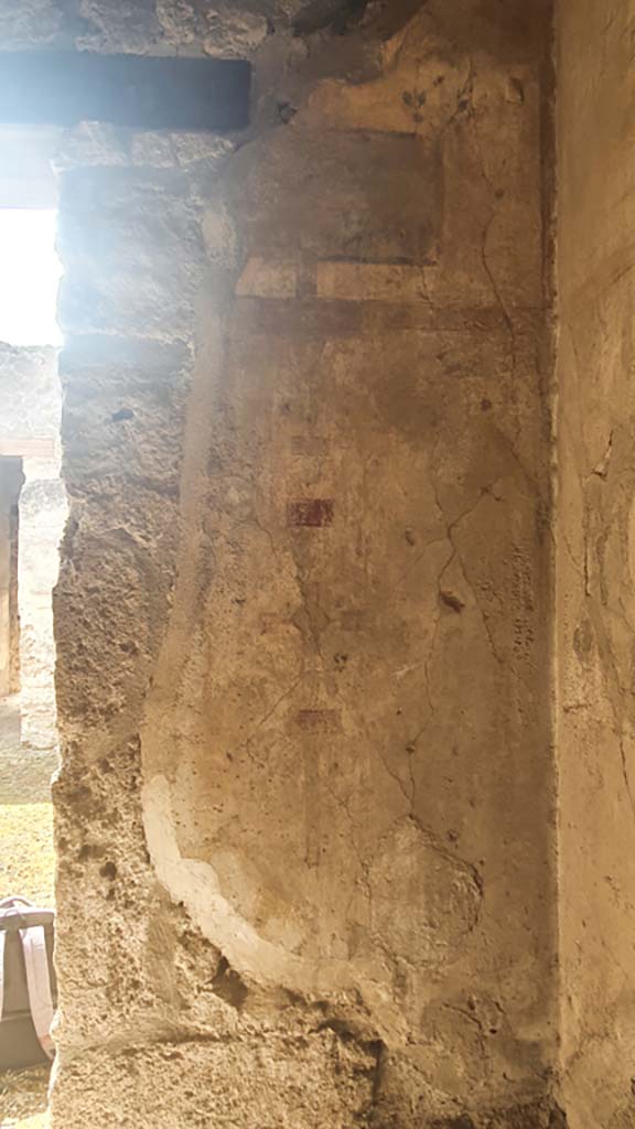 I.12.5 Pompeii. July 2021.
South wall in south-west corner of cubiculum, with doorway to atrium, on left.
Foto Annette Haug, ERC Grant 681269 DÉCOR.