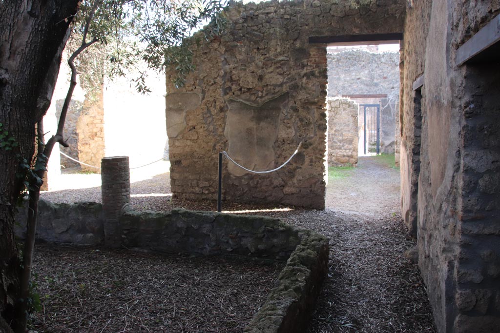 I.12.8 Pompeii. October 2022.
Peristyle 9, looking south along west side towards doorway to 5, on right, and into room 7 on south portico, on left.
Photo courtesy of Klaus Heese.
Photo courtesy of Klaus Heese.