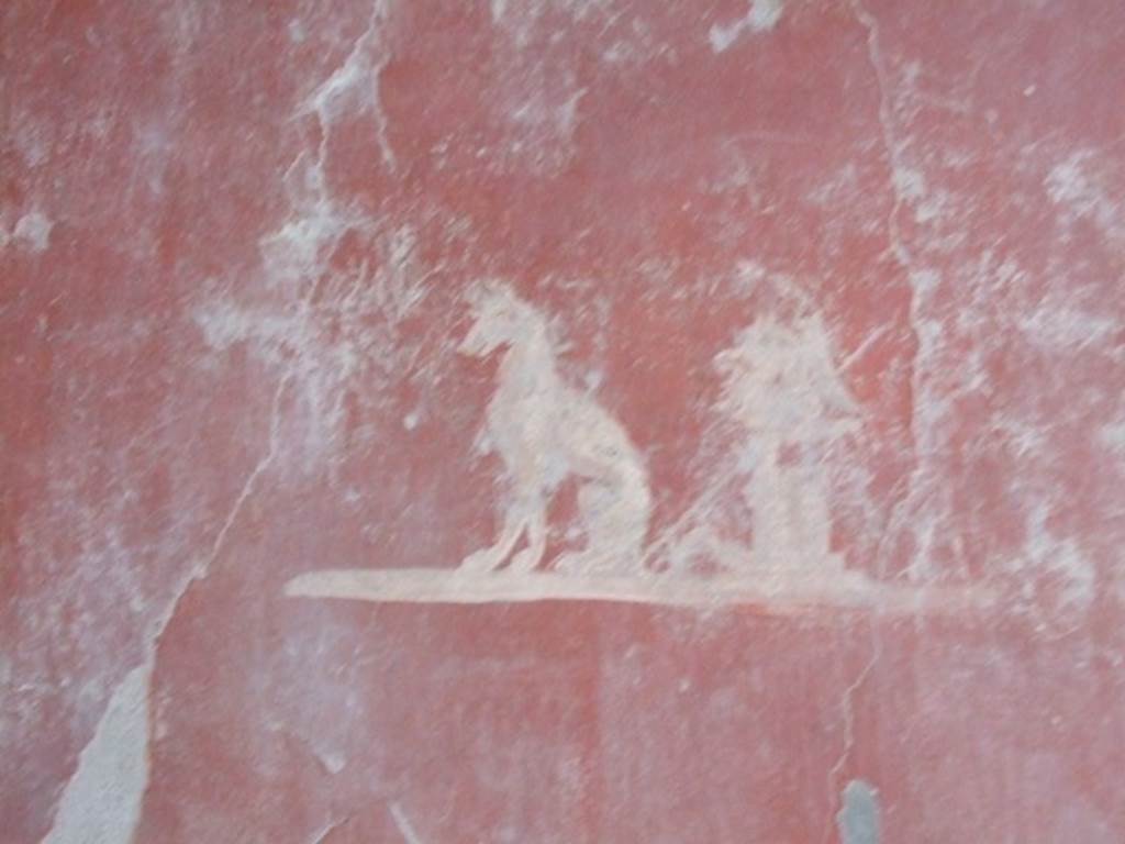 I.12.11 Pompeii. December 2007. Triclinium on the west side of the tablinum area. Painted animal
