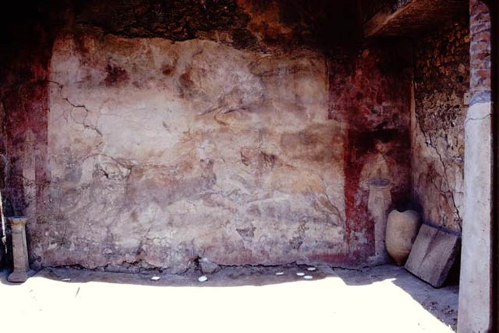 I.12.11 Pompeii. 1975. Looking towards the north wall with animal painting, and north-east corner. Photo by Stanley A. Jashemski.
Source: The Wilhelmina and Stanley A. Jashemski archive in the University of Maryland Library, Special Collections (See collection page) and made available under the Creative Commons Attribution-Non Commercial License v.4. See Licence and use details.J75f0385
