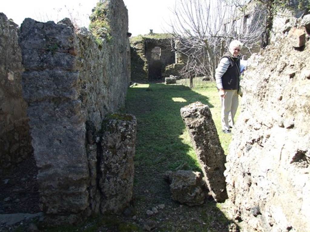 I.12.15 Pompeii. March 2009. Doorway to garden area, room 8, in west wall of room 5, next to room 4, corridor.