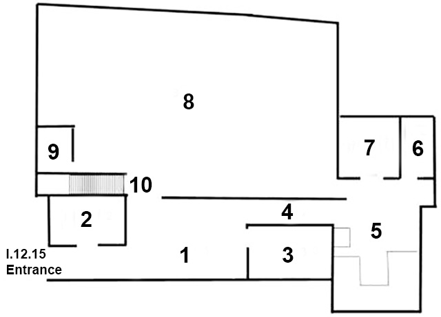 I.12.15 Pompeii. Casa della Medusa
Room Plan