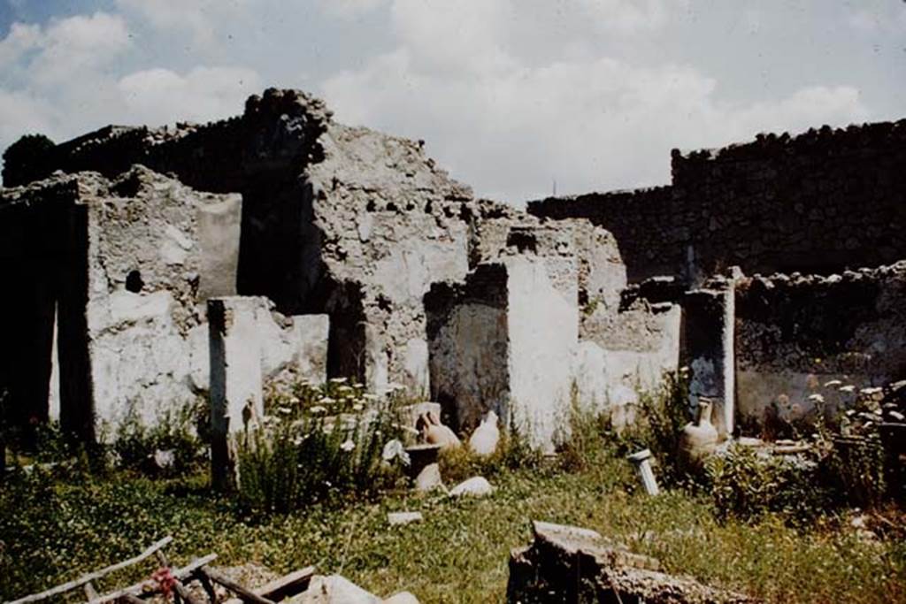 I.13.2 Pompeii. 1961. Looking north-east across garden area towards east end of north portico. Photo by Stanley A. Jashemski.
Source: The Wilhelmina and Stanley A. Jashemski archive in the University of Maryland Library, Special Collections (See collection page) and made available under the Creative Commons Attribution-Non Commercial License v.4. See Licence and use details.
J61f0261