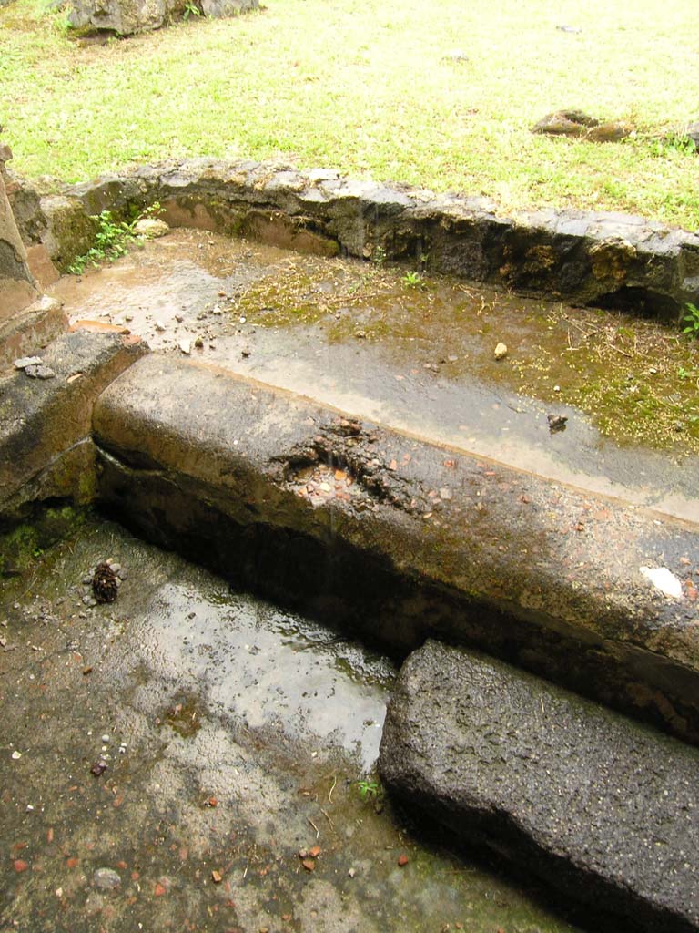 I.14.2 Pompeii. July 2008. Area L, detail from south side. Photo courtesy of Guilhem Chapelin.