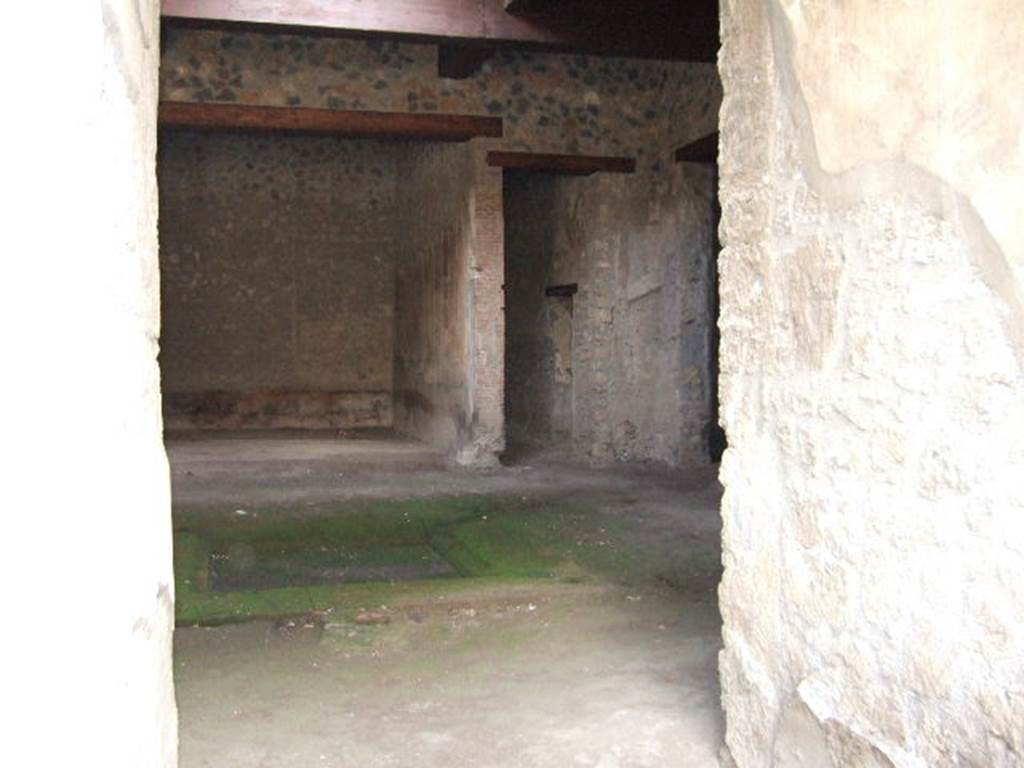 I.15.1 Pompeii. December 2005. Looking south across atrium towards tablinum and corridor to rear.