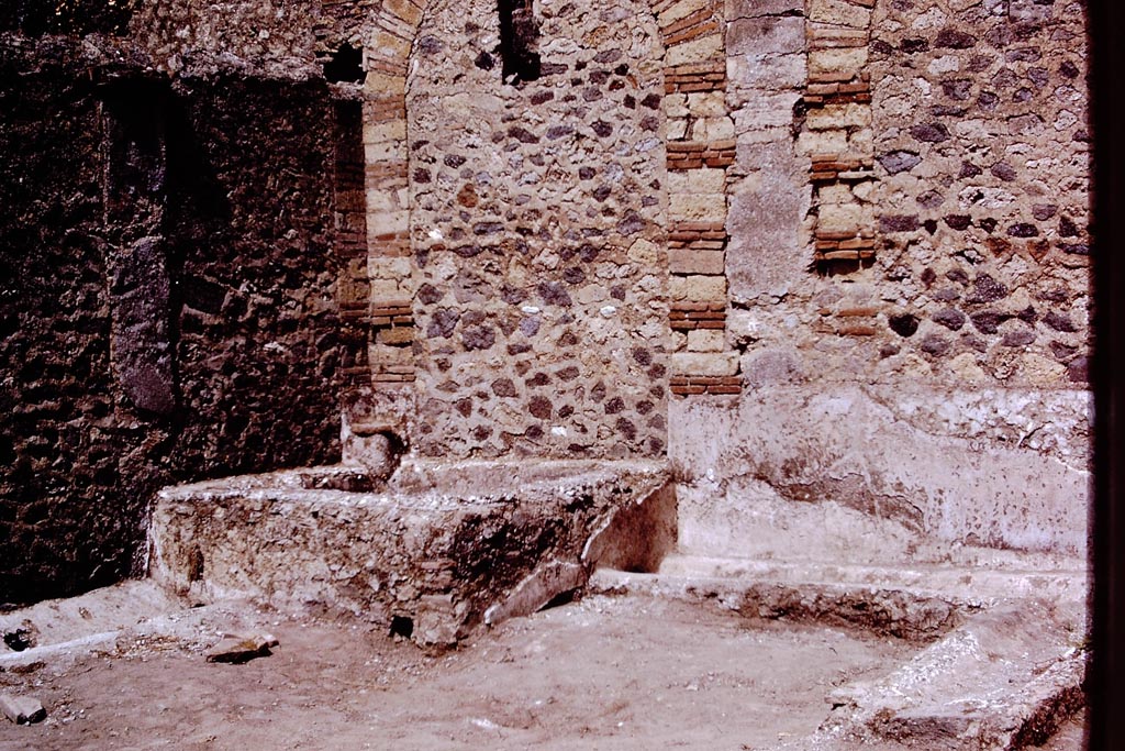 I.15.1 Pompeii. 1972. Detail of north-west corner of rear. Photo by Stanley A. Jashemski.
Source: The Wilhelmina and Stanley A. Jashemski archive in the University of Maryland Library, Special Collections (See collection page) and made available under the Creative Commons Attribution-Non-Commercial License v.4. See Licence and use details.
J72f0637