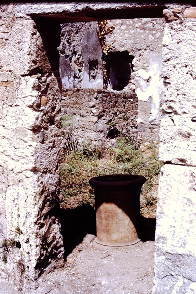 I.15.1 Pompeii. 1972.
Looking north through doorway at west end of rear of house. Photo by Stanley A. Jashemski.
Source: The Wilhelmina and Stanley A. Jashemski archive in the University of Maryland Library, Special Collections (See collection page) and made available under the Creative Commons Attribution-Non-Commercial License v.4. See Licence and use details.
J72f0636